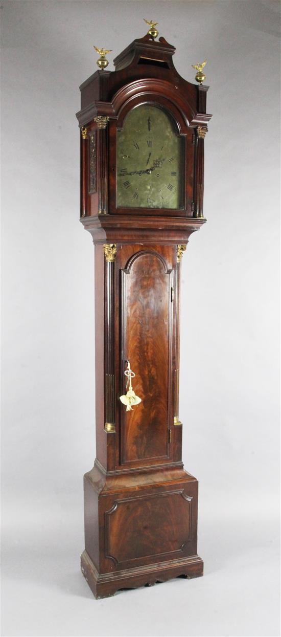 Thomas Oldmeadow, Lynn. An early 19th century mahogany longcase clock, H.7ft 8in.